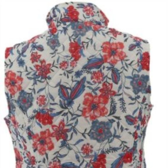 NWT SUSAN GRAVER WEEKEND FLORAL ZIP FRONT‎ VEST 6 - Picture 6 of 11